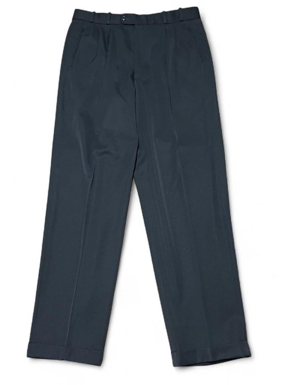 Vintage Bachrach Men's Dress Pants Pleated Cuffed Black 100% Wool 36x34